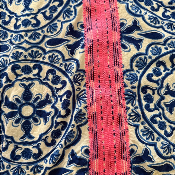 EUC Lilly Pulitzer Sydney Caftan Tunic Top w Tassels - Picture 4 of 9